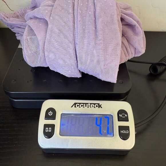 ASOS Size 4 Purple Ruched Sheer Swiss Dot Long Sleeve Crop Top - Picture 14 of 14